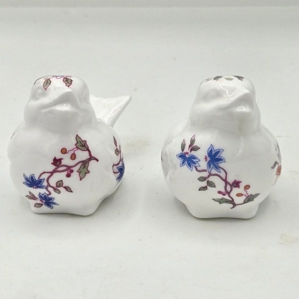 Aynsley Fine Bone China Bird Salt and Pepper Shakers Cottage Garden